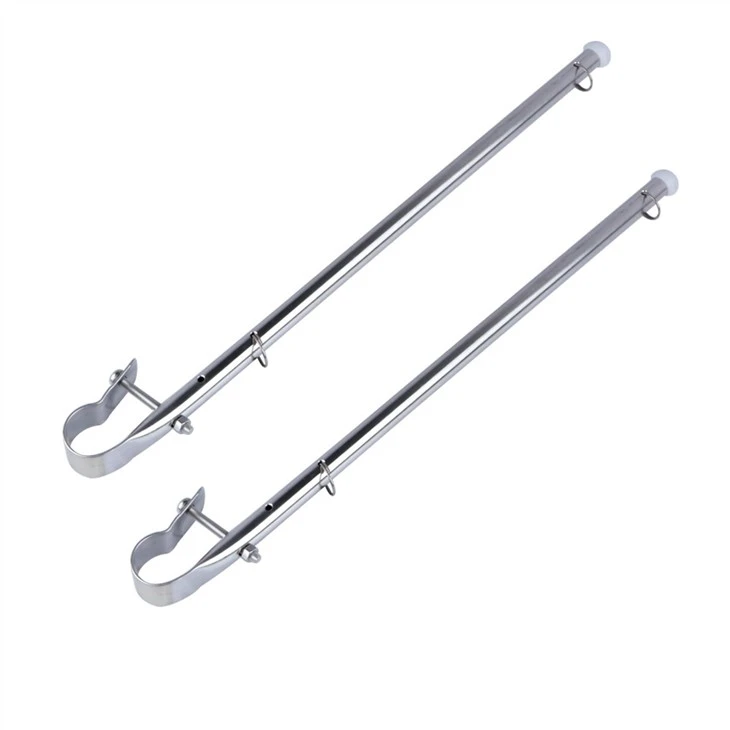 Boat Parts Flag Pole Stainless Steel Flag Staff Rail Mount Clamp On Pipe